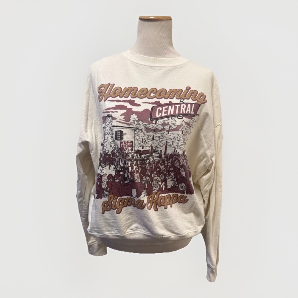 Sigma Kappa ΣK Vintage Central Michigan‎ Homecoming Sweatshirt Womens Medium
